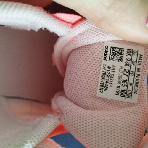Παπούτσια παιδικά αθλητικά Adidas ροζ μεταχειρισμένα, μέγεθος 27