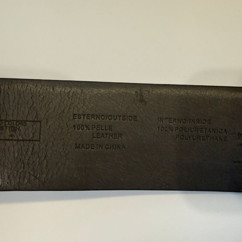 Brown leather belt Benetton with croc texture like new