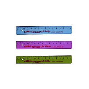 9 τεμάχια Υποδεκάμετρο χάρακας διαφανής χρωματιστός πλαστικός Kum 15cm Softie Flex
