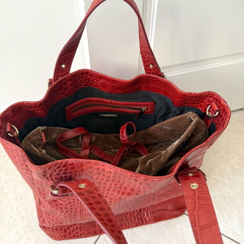 Vintage Uterque women's shoulder bag like new, red croco