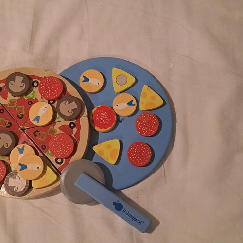 Imaginarium wooden pizza set like new, 30 pieces