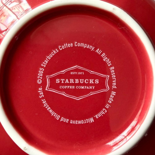 Starbucks coffee cup new, red with porcelain saucer