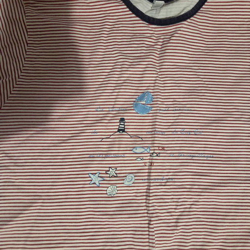 Children's striped T-shirt with sea designs, like new, size 152 cm