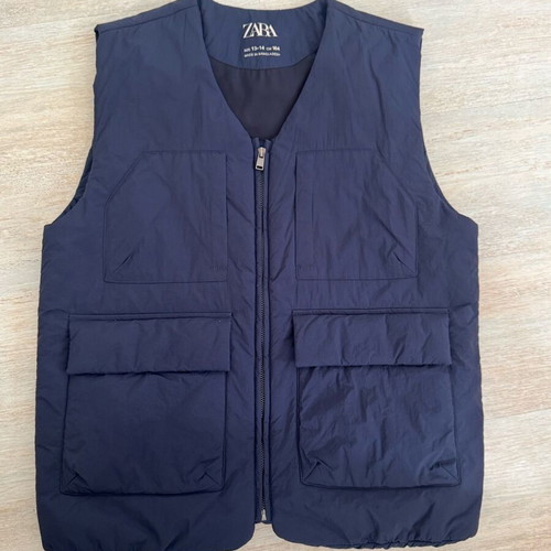 Zara utility vest blue size 13-14 years XS like new
