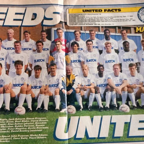 Leeds United team poster 1987-1988 used