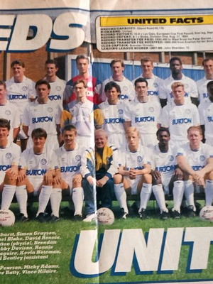 Leeds United team poster 1987-1988 used