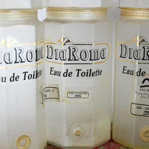 Set of 5 used perfume shop containers 24 cm height