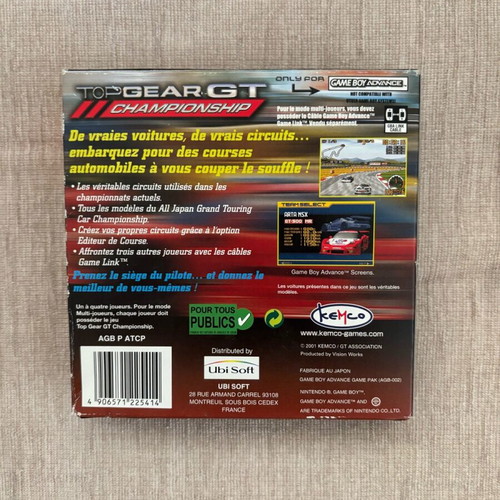 Top Gear GT Championship Nintendo GameBoy Advance used complete