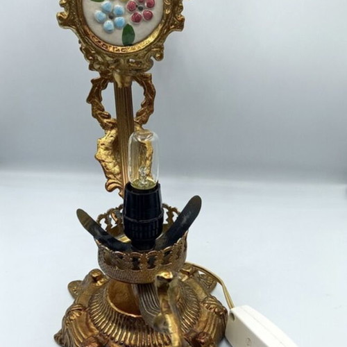Metal old lamp with glass chimney used