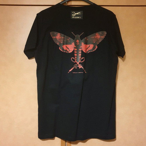 Vagrancy "Moth" T-shirt black, short sleeve, size S, like new
