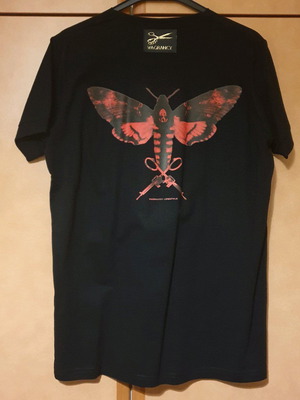 Vagrancy "Moth" T-shirt black, short sleeve, size S, like new