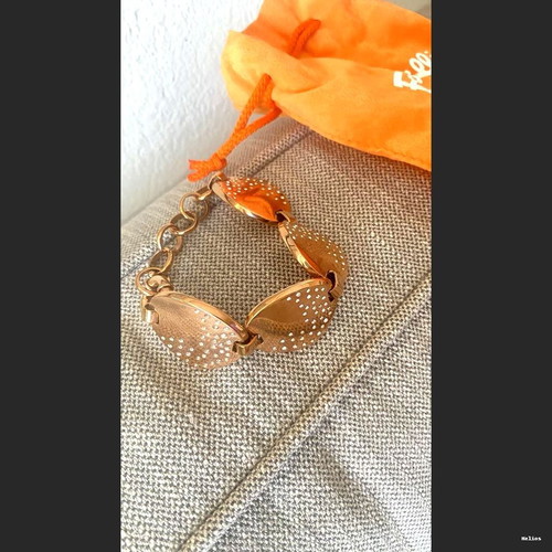 Folli Follie necklace and bracelet set pink gold with crystals like new