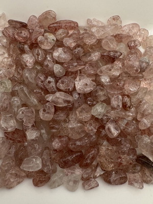 Strawberry Quartz Chipstone Beads like new, 2-10 mm