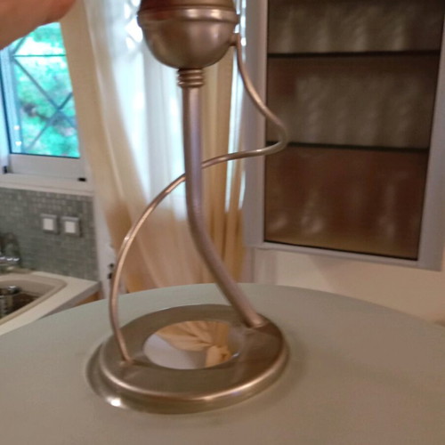 Set of ceiling lamp and 2 silver table lamps like new