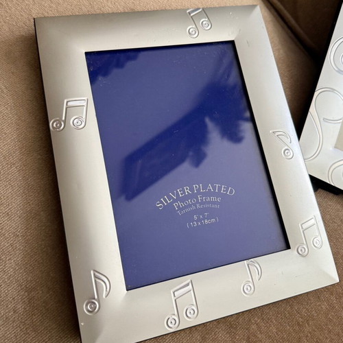 Photo frames used, matte silver plated, set of 3
