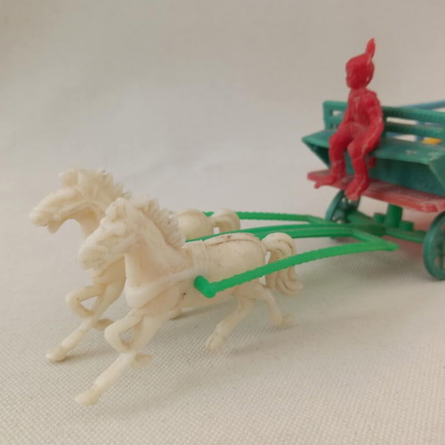 Plastic Horse-Drawn Cart 1960s used with minor wear
