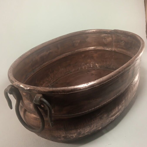 Χάλκινη μεγάλη λεκάνη vintage αντίκα παλιά μεταχειρισμένη
