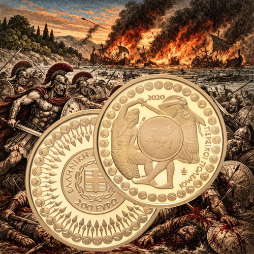 Greece 2020 Gold 200 Euro Coin Persian Wars Proof