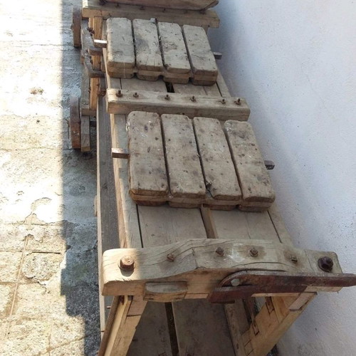 Agricultural machine used, old collectible museum piece