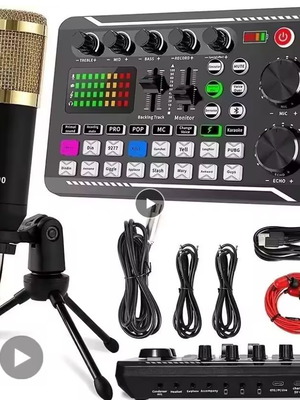Streaming and Podcast Kit with V8 Sound Card and Condenser Microphone New