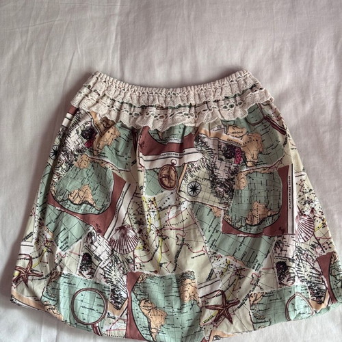 Vintage Map Strapless Top like new, size S, handmade