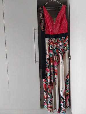 Access Fashion φόρεμα maxi καινούργιο με ετικέτα, πολύχρωμο σατέν και παγιέτα
