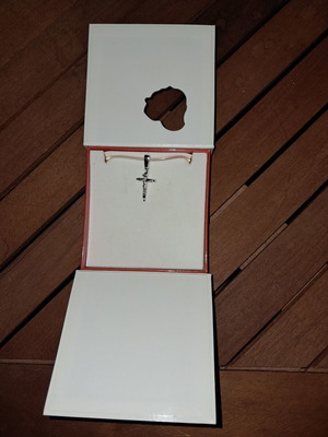 Cross necklace new, silver with gift box