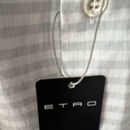 Etro Milano striped long-sleeve shirt, mandarin collar, size XL