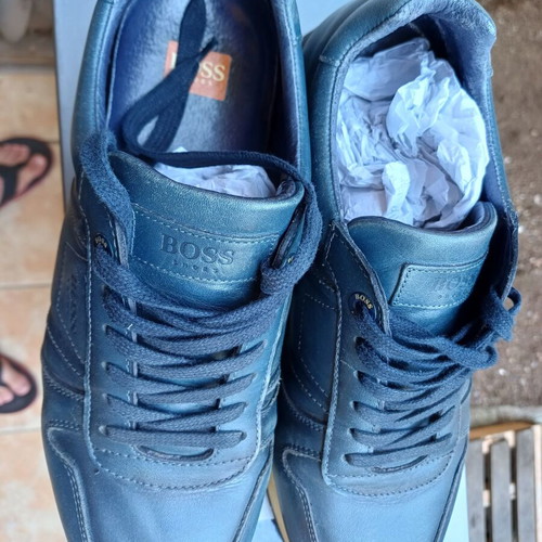 Boss casual shoes size 42 used, white and blue