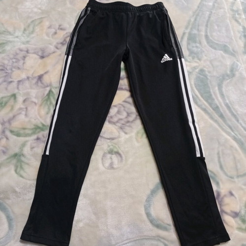 Adidas tracksuit pants used, shiny, for 11-12 years old, black