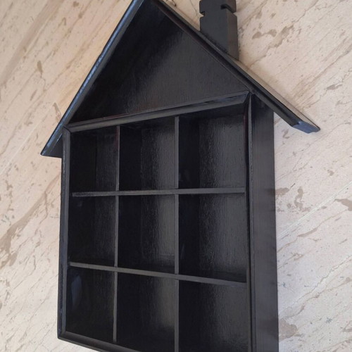 Wooden House Shelf New, Wall Decor for Miniatures and Collections