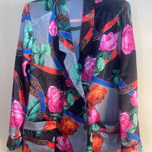 Karavan σατέν blazer με floral print σαν καινούργιο, μέγεθος M/L
