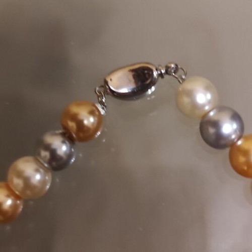 Necklaces with multicolored pearls new, set of two strands