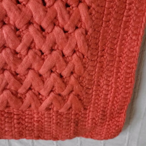 Handmade blanket like new, 160x200, watermelon color