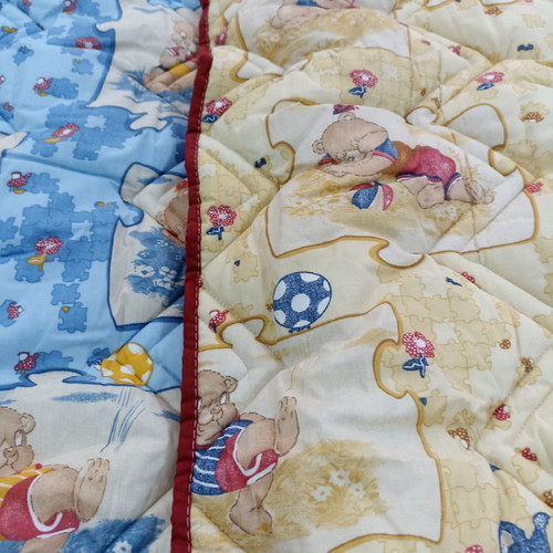 Double quilt two-sided with cotton fabric and baked wadding new