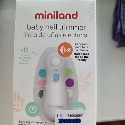 Miniland Baby Nail Trimmer electric with 6 heads, new