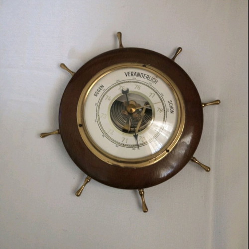 Classic nautical style wall barometer used