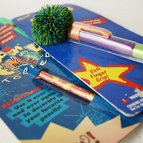 Vintage Koosh Lings pencil topper for pencil and pen, new, set of 2