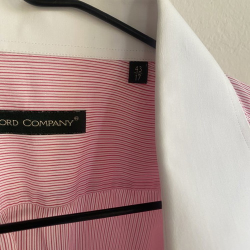 Oxford Company No 43 dress shirt like new with stripes and white collar