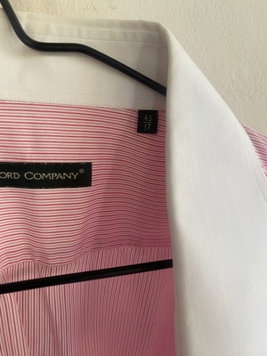 Oxford Company No 43 dress shirt like new with stripes and white collar