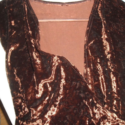 Velvet brown top like new, wrap style from Depolo
