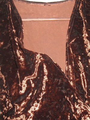 Velvet brown top like new, wrap style from Depolo
