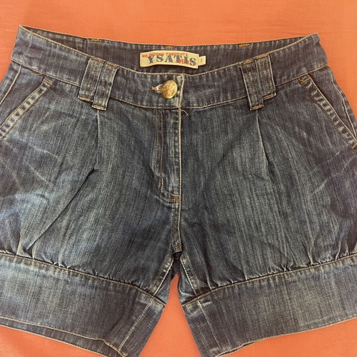 Ysatis vintage women's denim shorts used, size L 40 12, blue