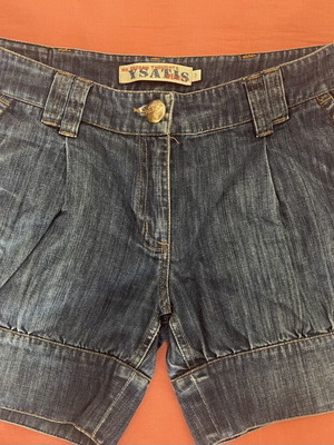 Ysatis vintage women's denim shorts used, size L 40 12, blue
