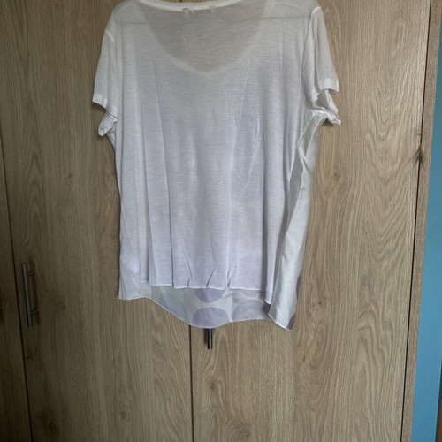 Tom Tailor T-shirt new, satin front, breathable fabric, multicolor white, XL