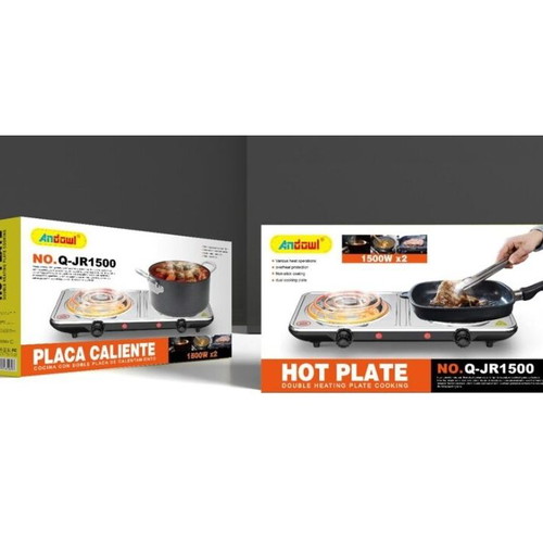 Andowl double enamel hot plate 2x1500W new