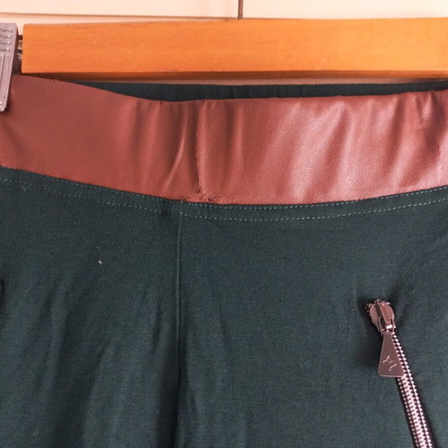 Rossodisera leggings refurbished, green, size S with wear on waistband
