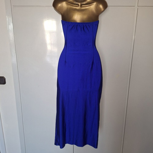 Royal Blue stretchy bodycon dress with rhinestone decoration, one size