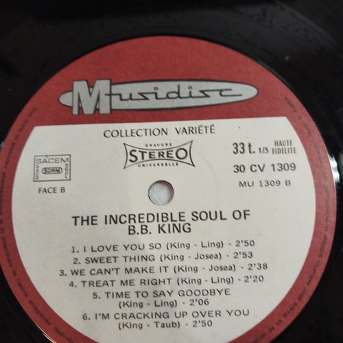 The Incredible Soul Of B.B.King vinyl used