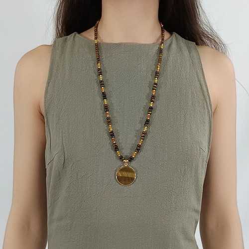 Tiger's Eye Pendant new with yellow and orange agate